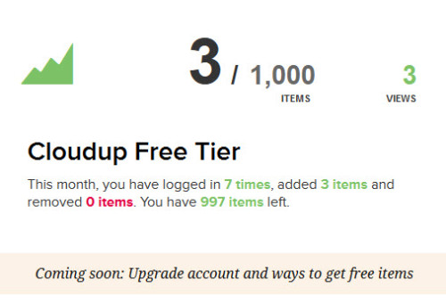 Cloudup Free Users Limited To 1,000 Items