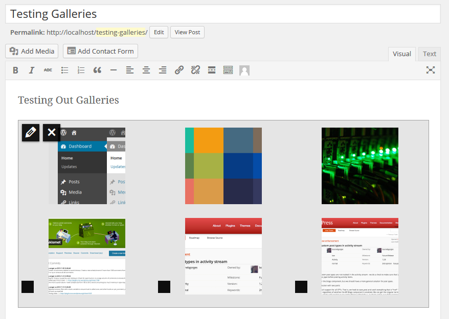 Preview Galleries Live Within The Visual Editor