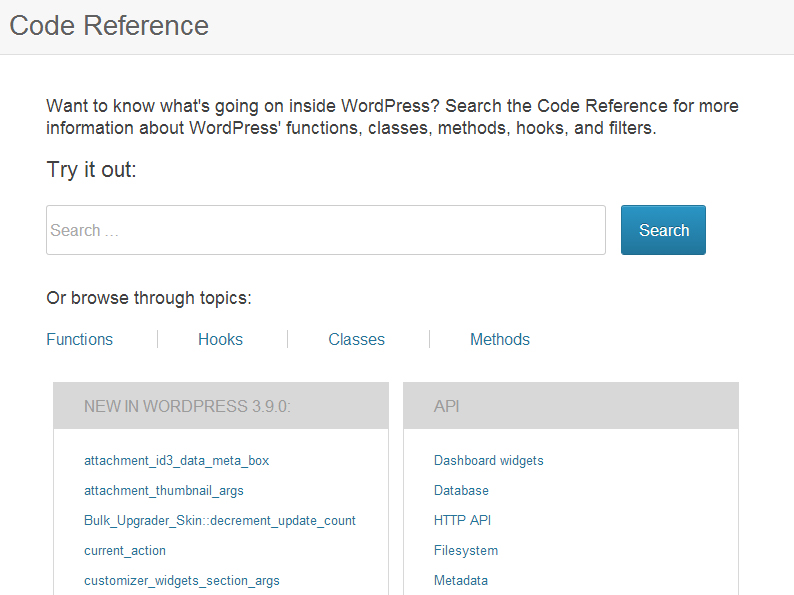 wordpress-code-reference