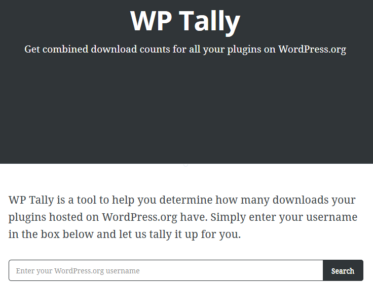 WP Tally Home Page