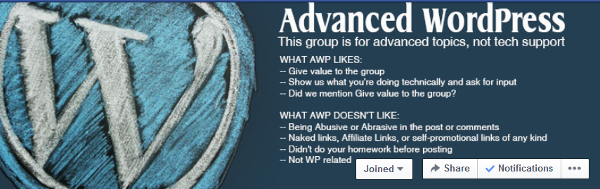 Advanced WordPress Facebook Group Header