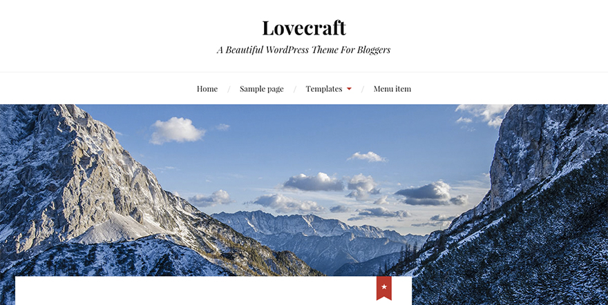 Lovecraft: New Free WordPress Theme Combines Prominent Imagery with Strong Serif Fonts