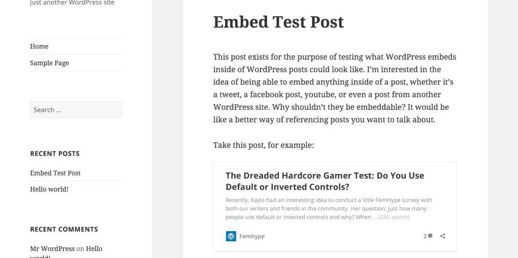 New Feature Plugin Proposed: oEmbed for WordPress Posts