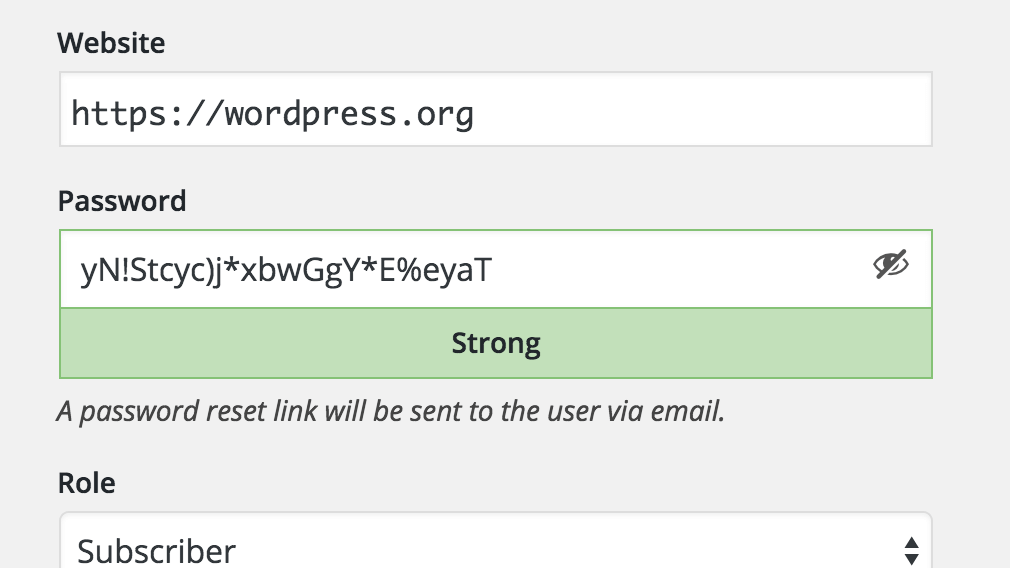 Better Passwords in WordPress