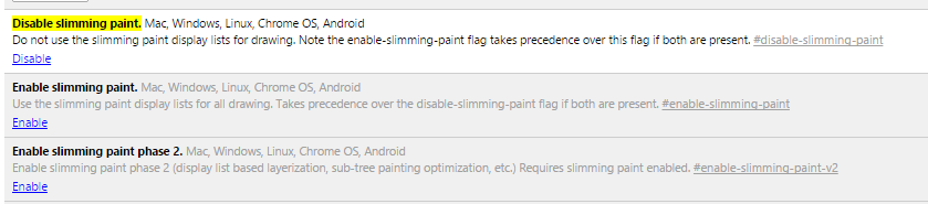 Disable Slimming Paint Options
