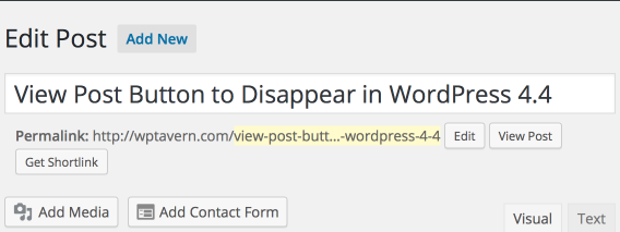 WordPress 4.3 Post Editor