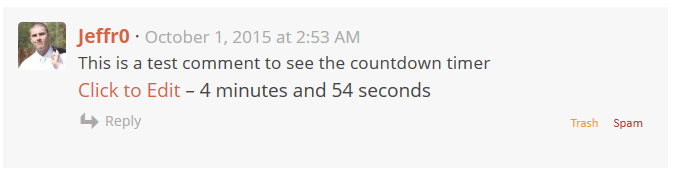 Simple Comment Editing Countdown Timer