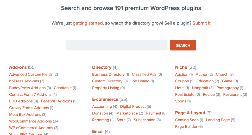 Pro Plugin Directory Home page