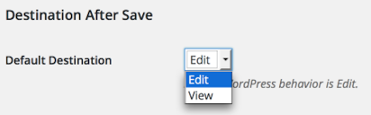 Destination After Save User Profile Settings