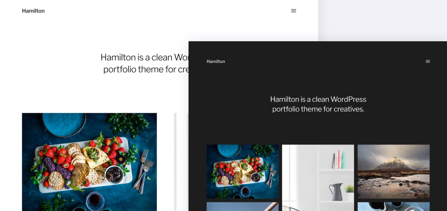 Hamilton: A Free WordPress Portfolio Theme for Photographers, Illustrators, and Designers
