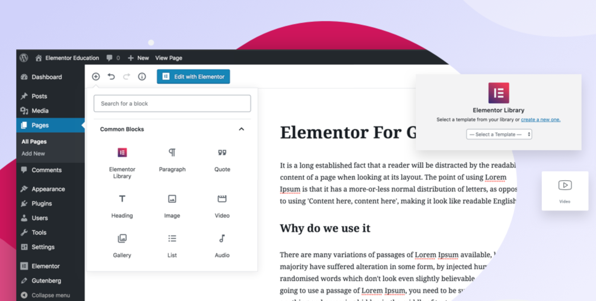 New Plugin Adds Elementor Templates as Gutenberg Blocks