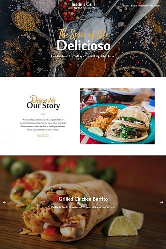 Custom restaurant-style page created with the Rosa 2 theme.