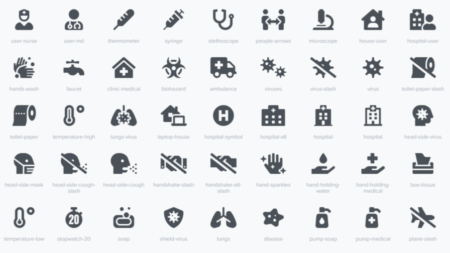 Font Awesome Releases New COVID-19 Awareness Icons