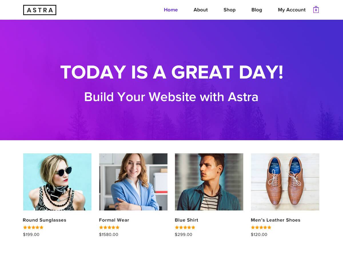 Screenshot of the Astra WordPress theme.