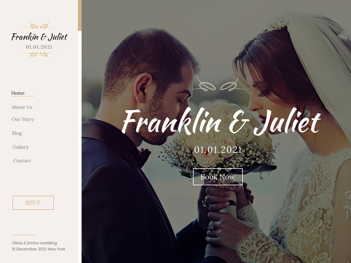 Screenshot of the Classic Wedding WordPress theme.