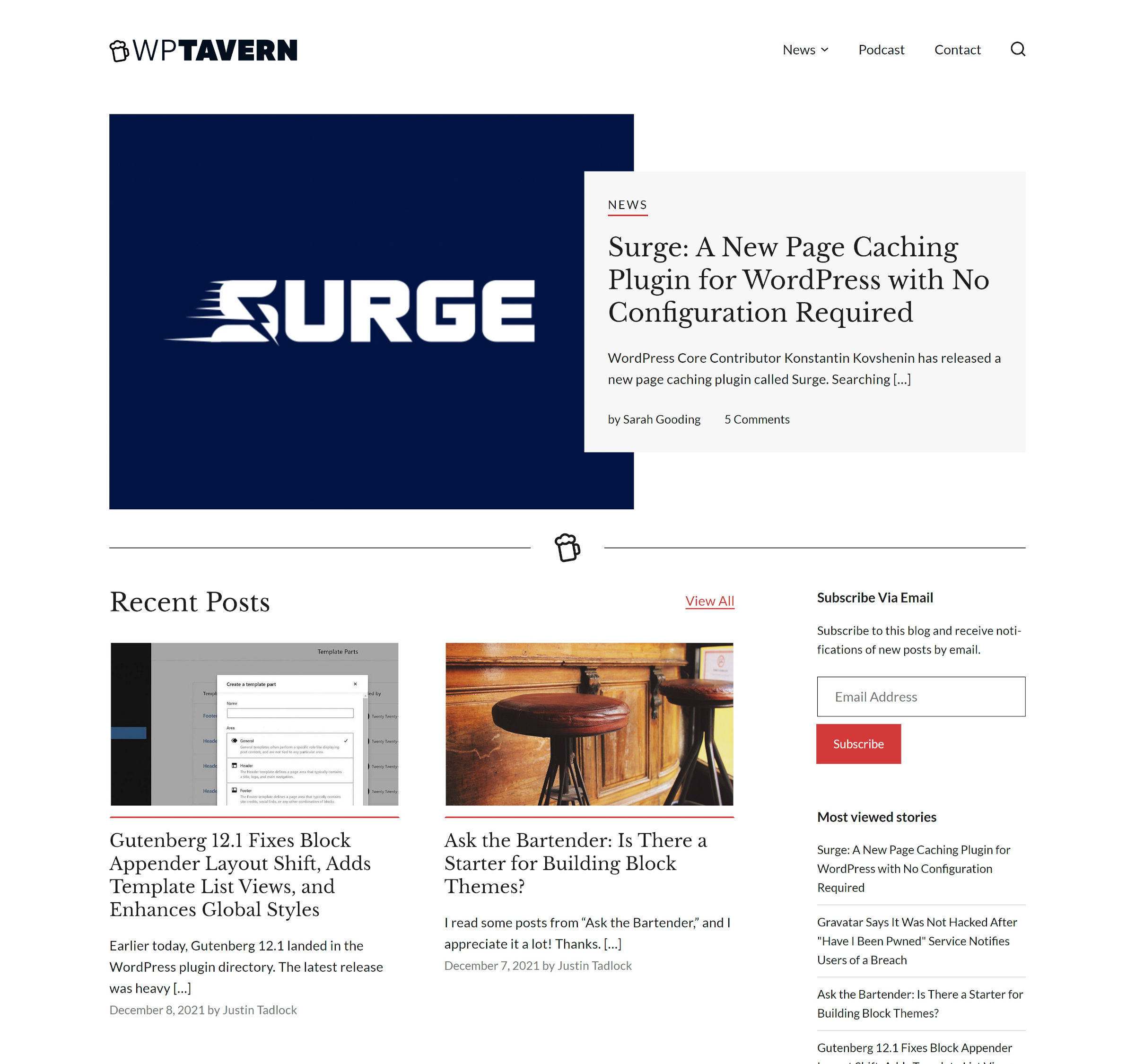 tavern-new WP Tavern Is Sporting a New Website Design design tips 