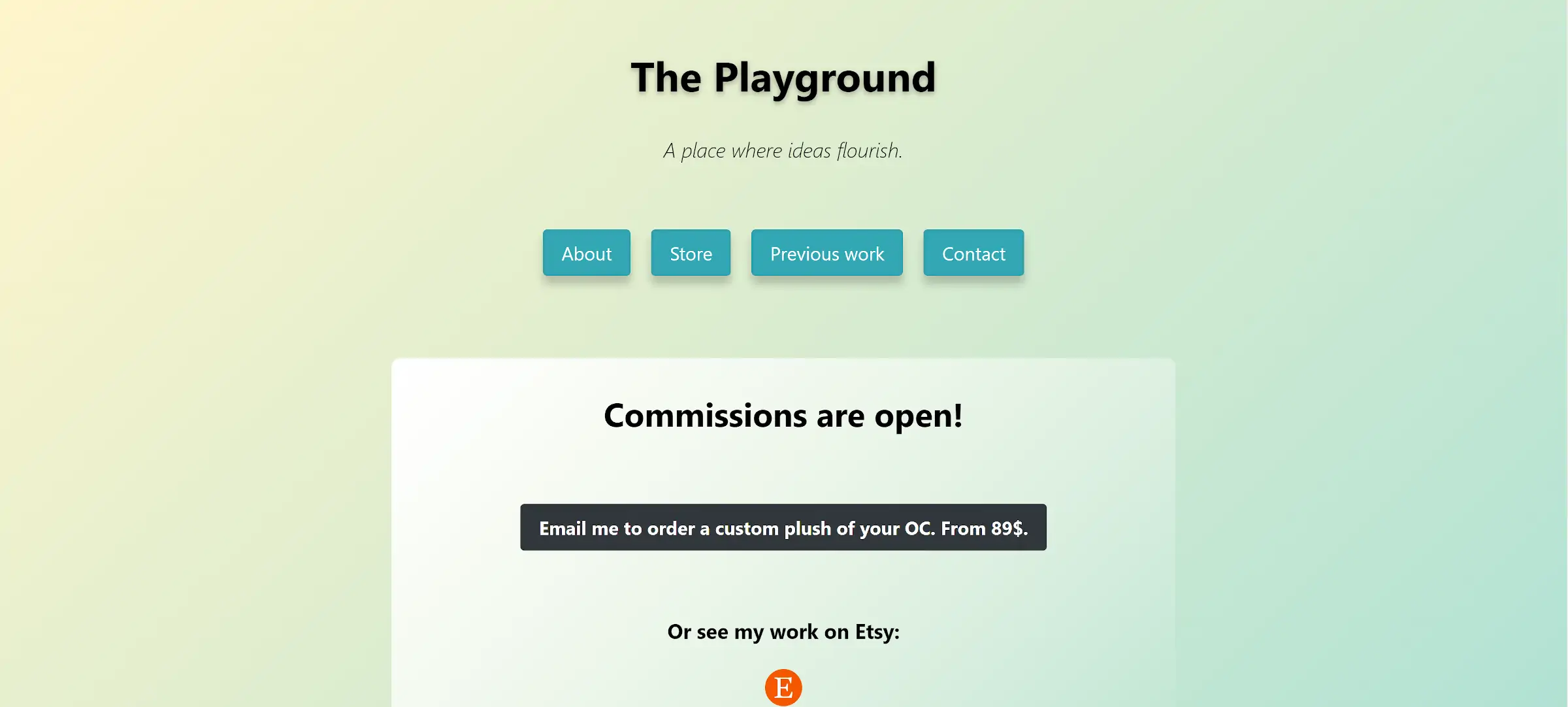 Header section of a WordPress theme.  The background is a yellow and green gradient.  There is a site title, description, menu and a section for a business owner to take orders.