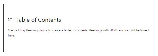 table-contents-no-headings Gutenberg 13.3 Introduces Experimental Table of Contents Block design tips