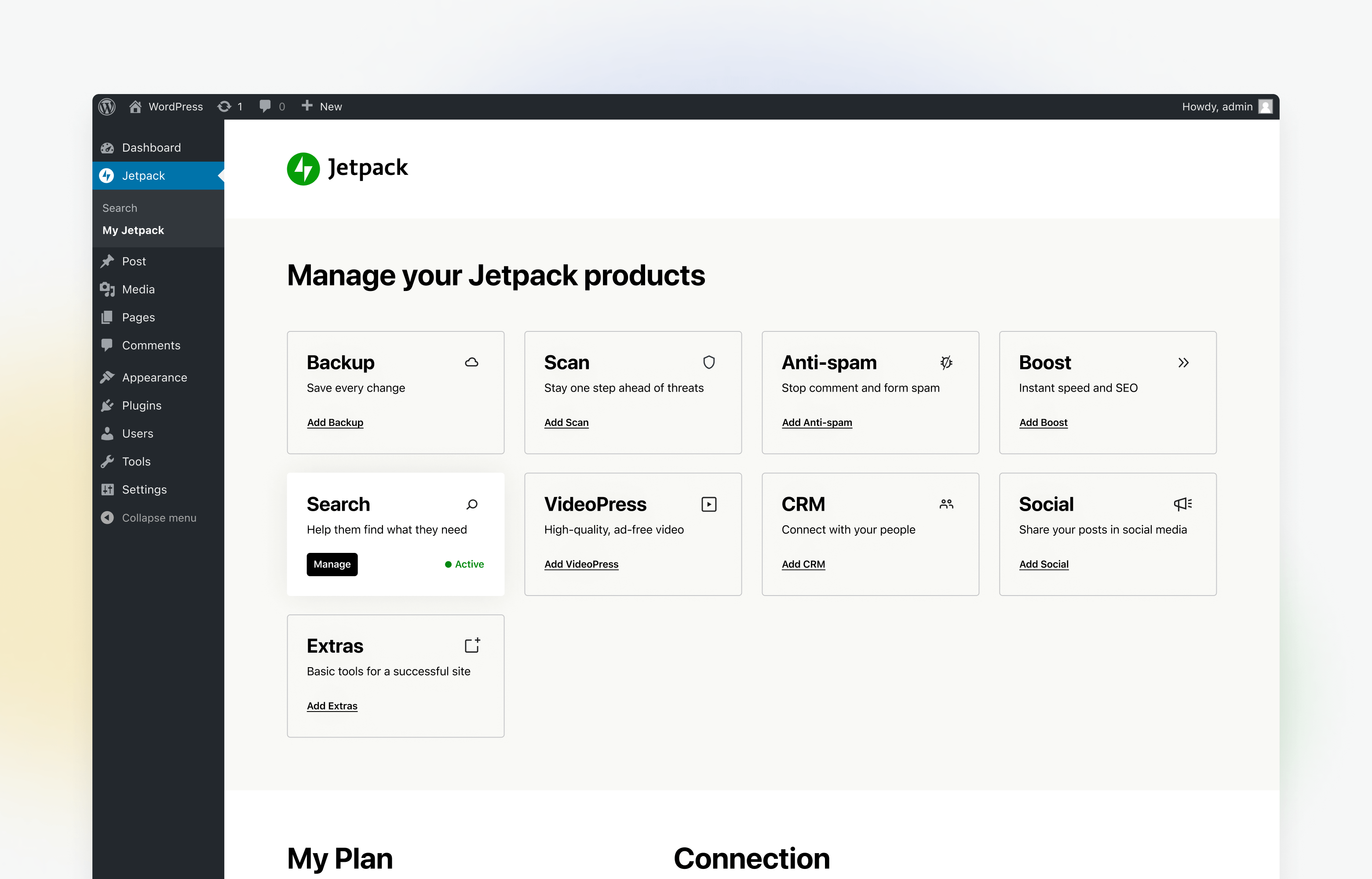 Manage-your-Jetpack-products Jetpack Goes Modular With More Features Now Available as Individual Plugins design tips  