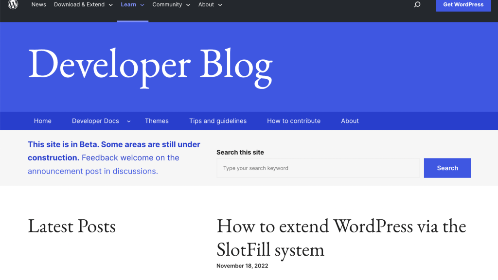 WordPress Launches Developer Blog In Beta