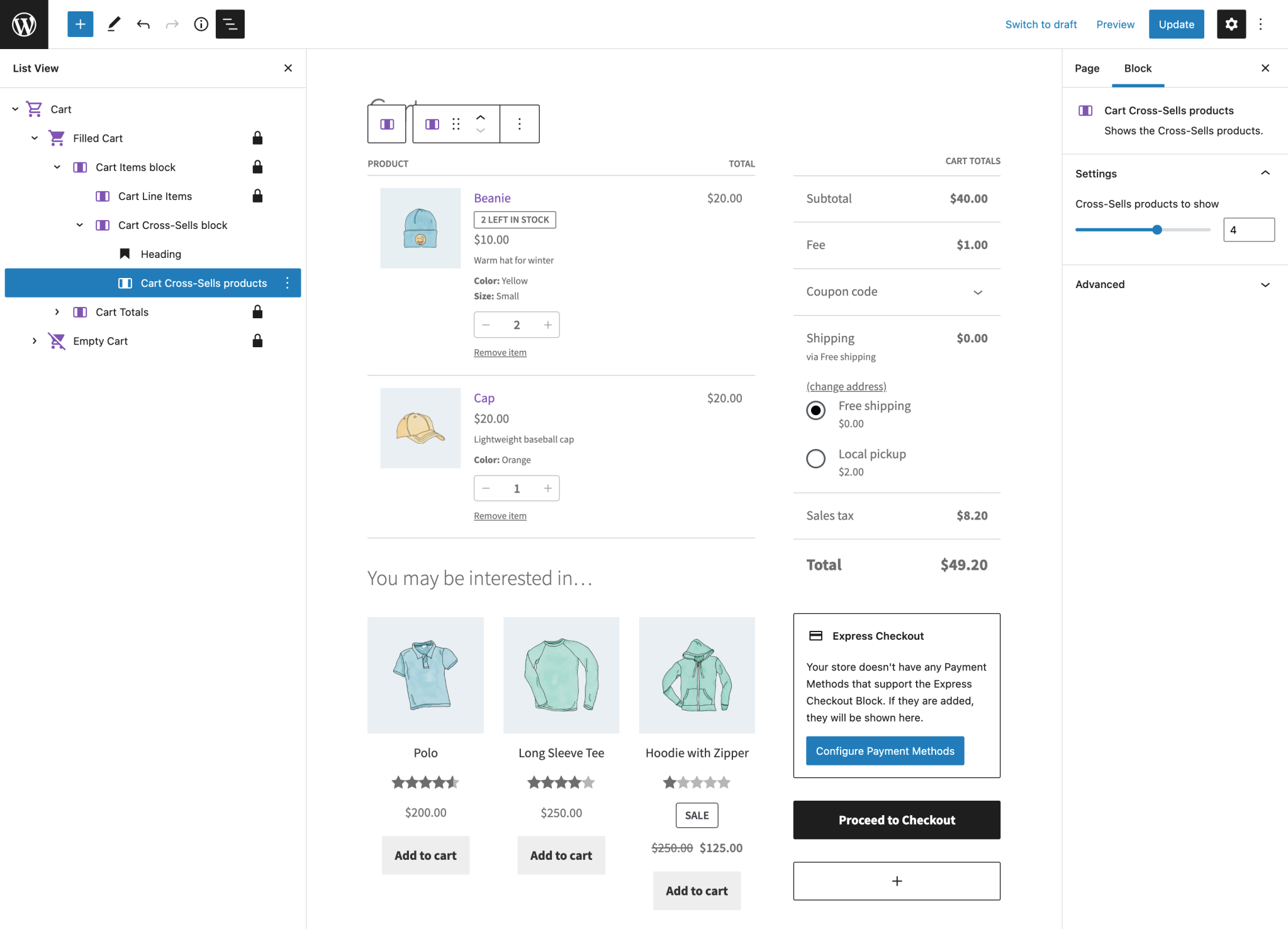 cross-sells-cart-block WooCommerce 7.1 Adds Cart Block Cross-Sells, Includes High Performance Order Storage Behind a Feature Flag design tips  