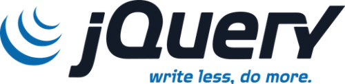 jQuery's logo and tagline: write less, do more